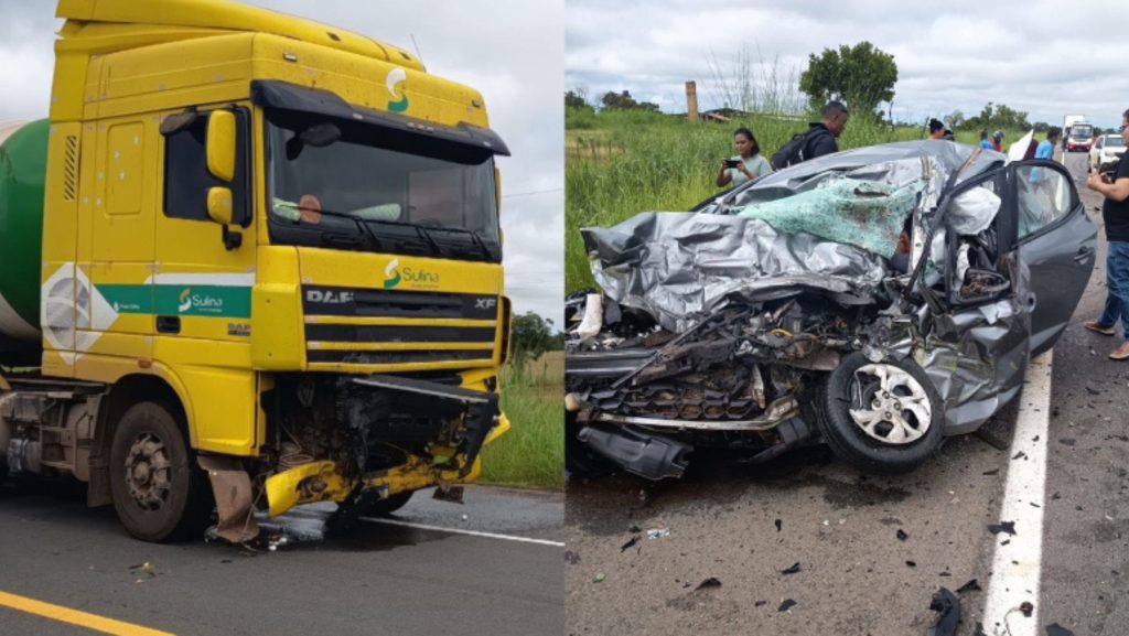 Colisão entre carro e caminhão deixa quatro mortos na BR-343 em Campo Maior